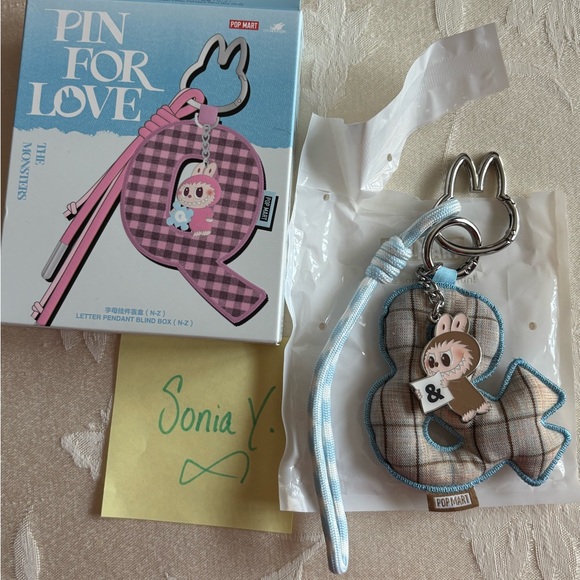 Authentic/New The Monsters Pop Mart Pin for Love “&” Sign Pendant Bag Charm - Picture 1 of 11
